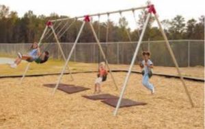 children on swing set